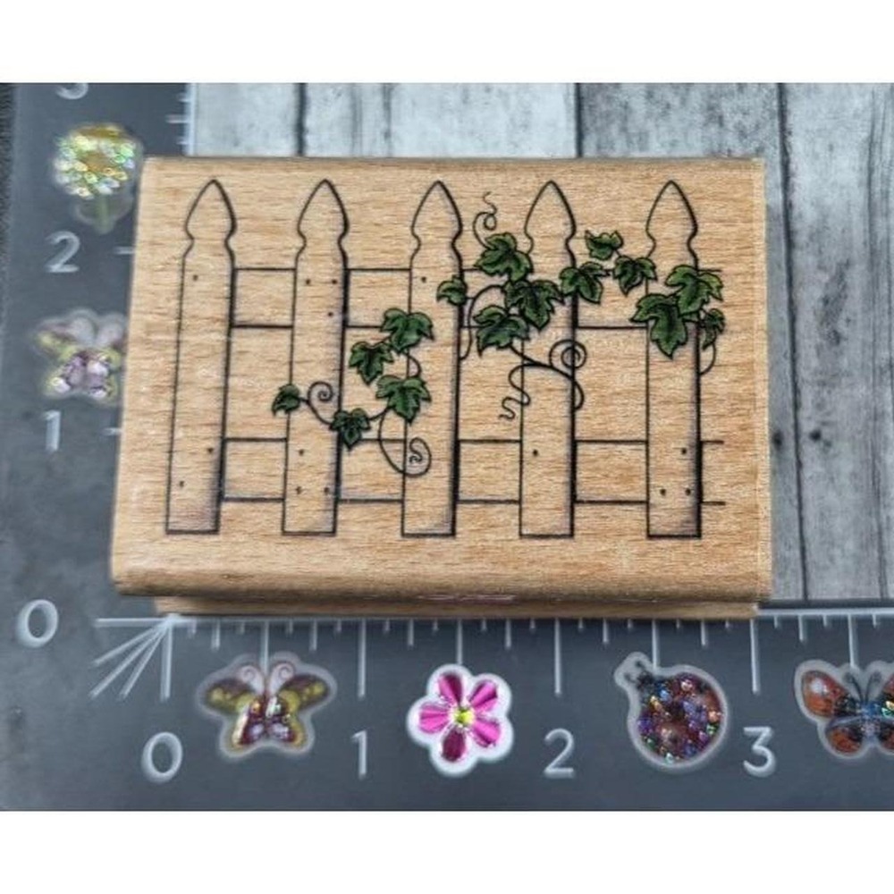 StampCraft Fence Ivy Leafy Rubber Stamp #Q111
